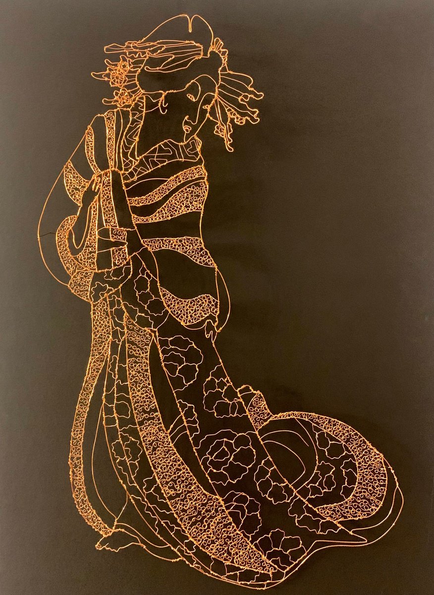 Portrait Sculpture By Jane Tilley, 19 X 28, Geisha 2, Original Artwork