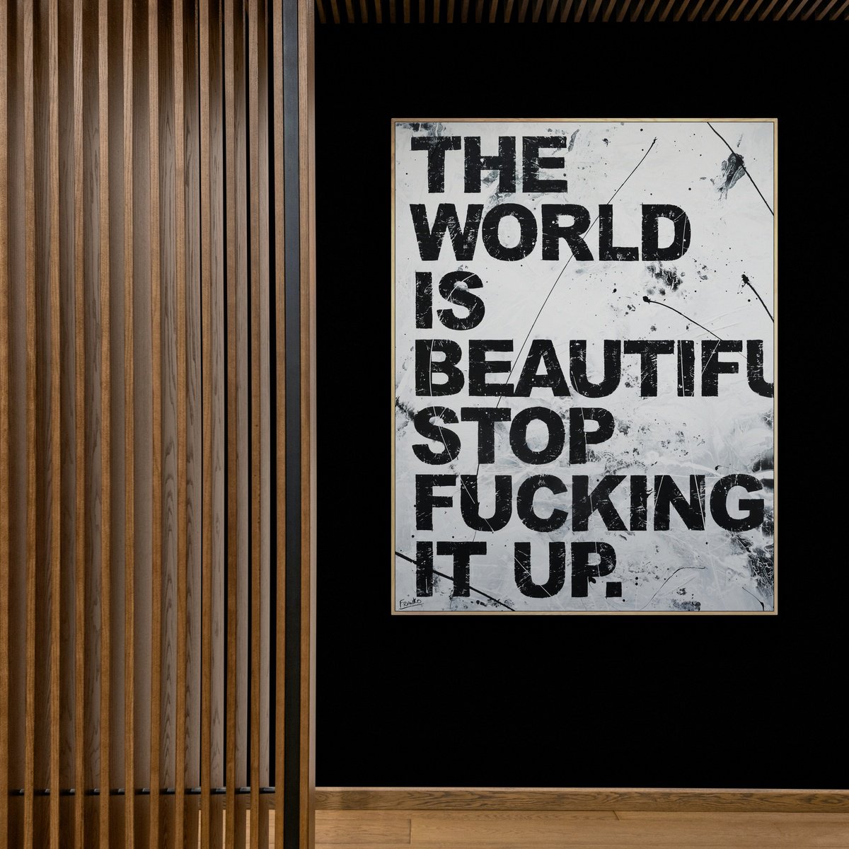 Urban And Pop Portrait Painting By Franko, 55 X 71, Big Beautiful World, Original Artwork