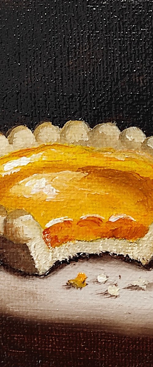 Little Apricot Jam tart still life by Jane Palmer Art