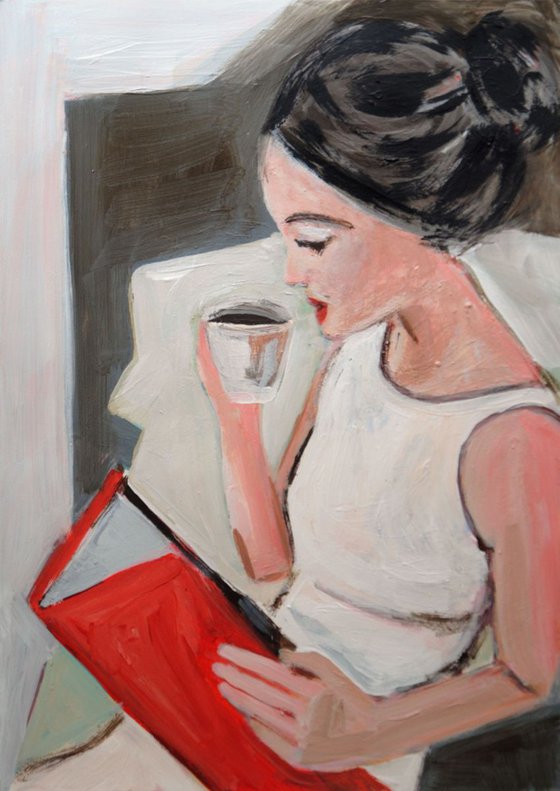 Woman reading a book / 33 x 23.5 cm