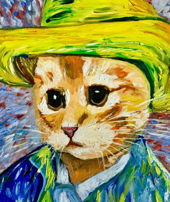 Pensive Cat Van Gogh