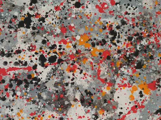 Contemporary J. Pollock style acrylic by M.Y.