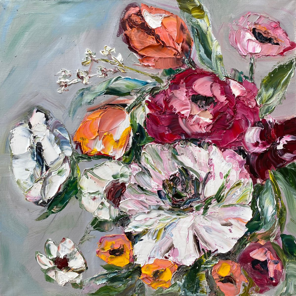Floral spring- oil on canvas ready to hang painting by Oksana Petrova