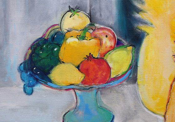 still life with pineapples