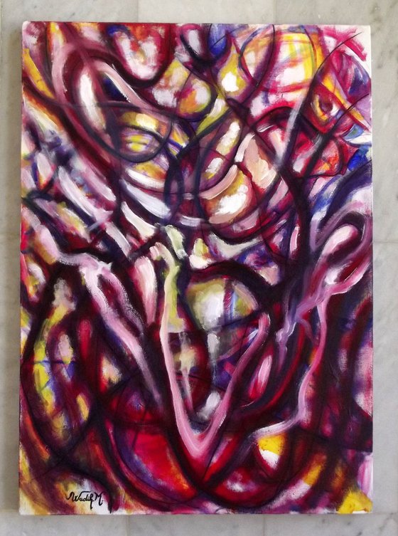 FRAGMENTED - Abstract painting - Scale 50X70cm