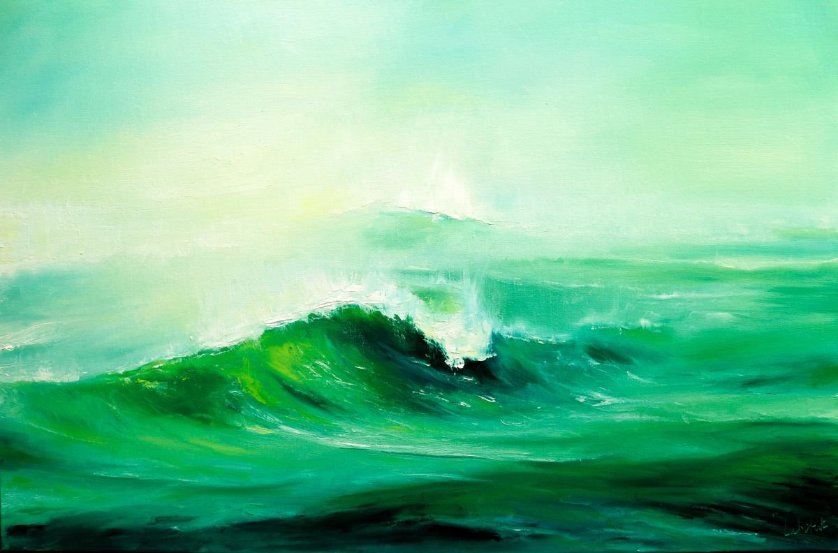 Oil painting Seascape painting Ocean waves by Anna Lubchik