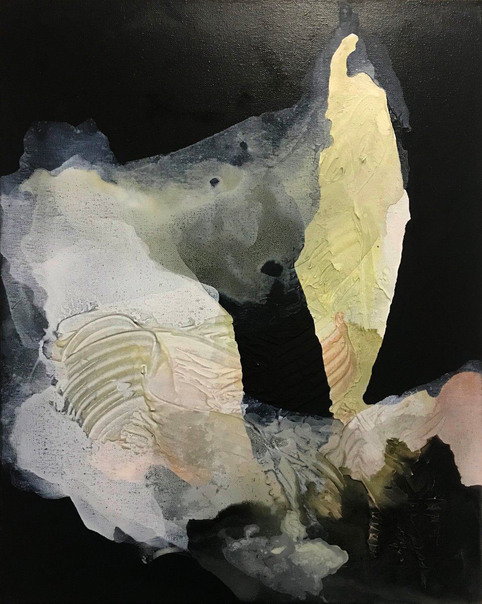 Organic Abstract Acrylic Painting By Kris Haas, 16 X 20", Let Go, Original Artwork