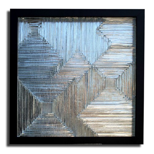Ice Carpet II - Glass relief panel - original work by Veselina Marinova