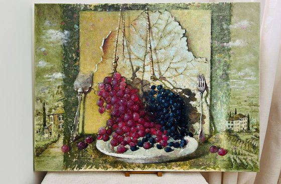Pink grape Large fruit art