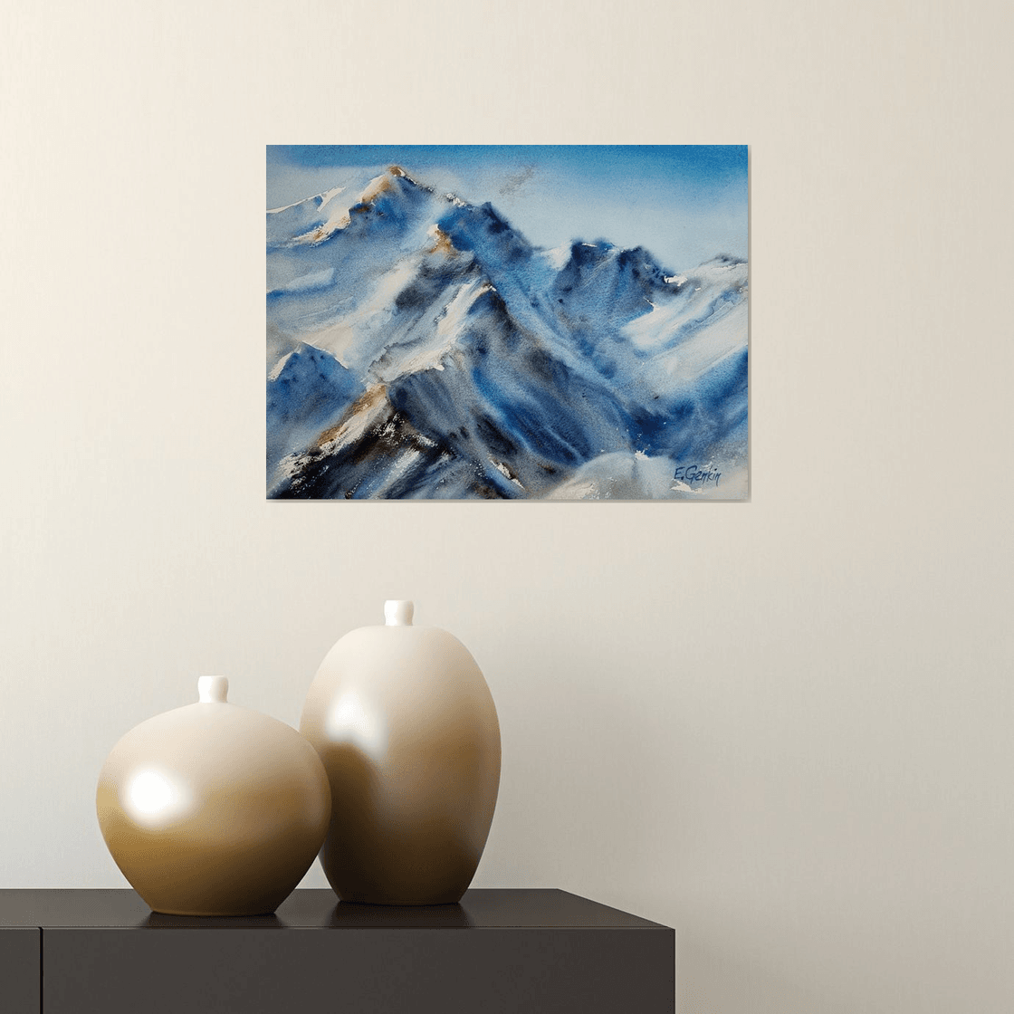 Winter Mountains - 6 Watercolour: Elena Genkin | Artfinder
