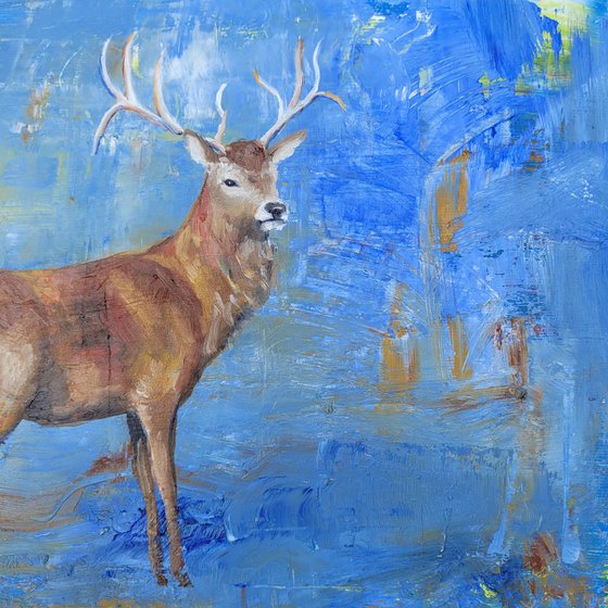 Stag on an abstract background