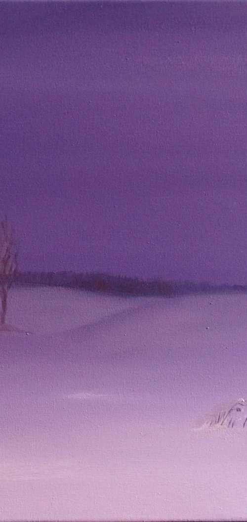 Lilac winter landscape by Fosco Culto