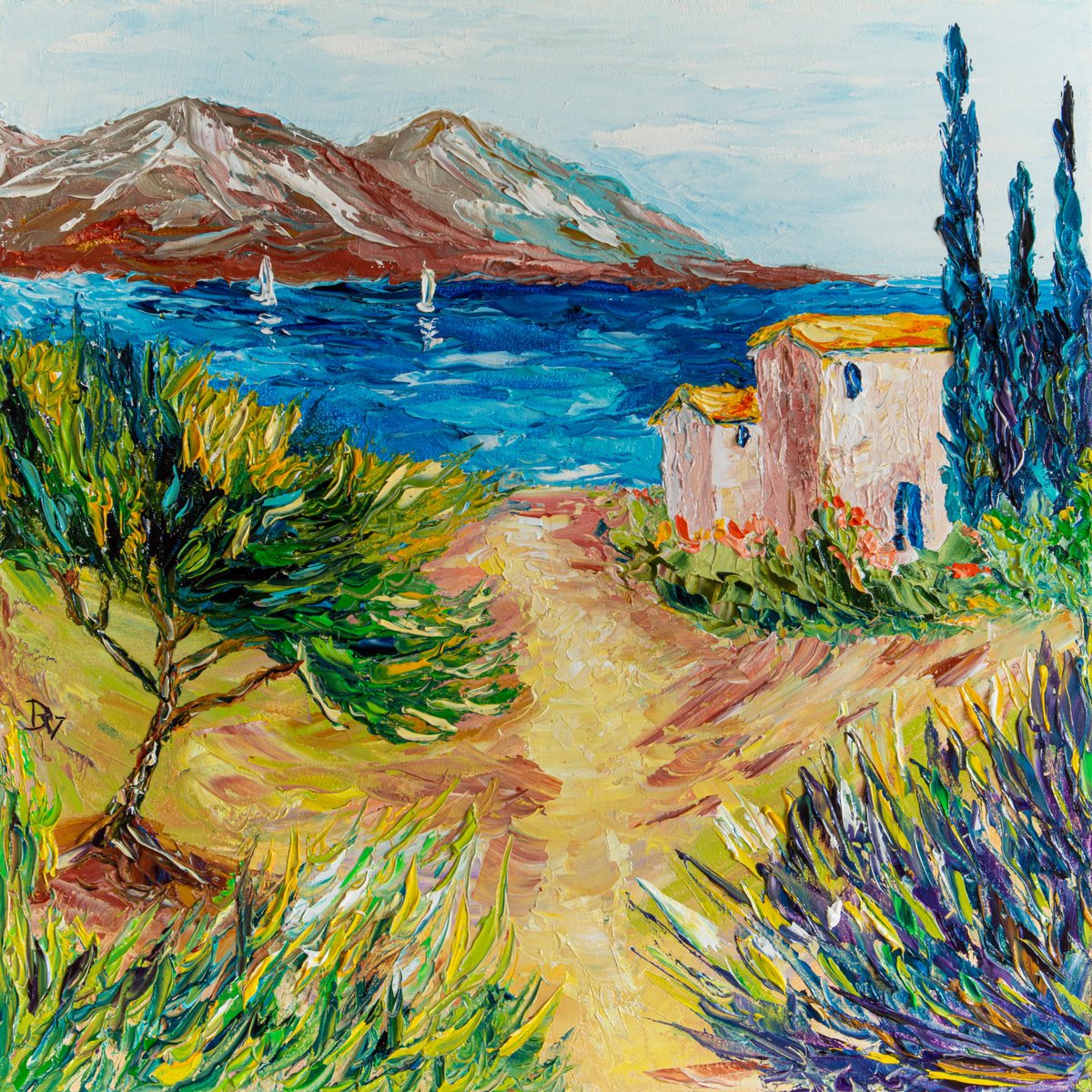 Impressionistic Landscape Oil Painting By Vladyslav Durniev, 20 X 20", Quiet Place Of Dreams, Original Artwork