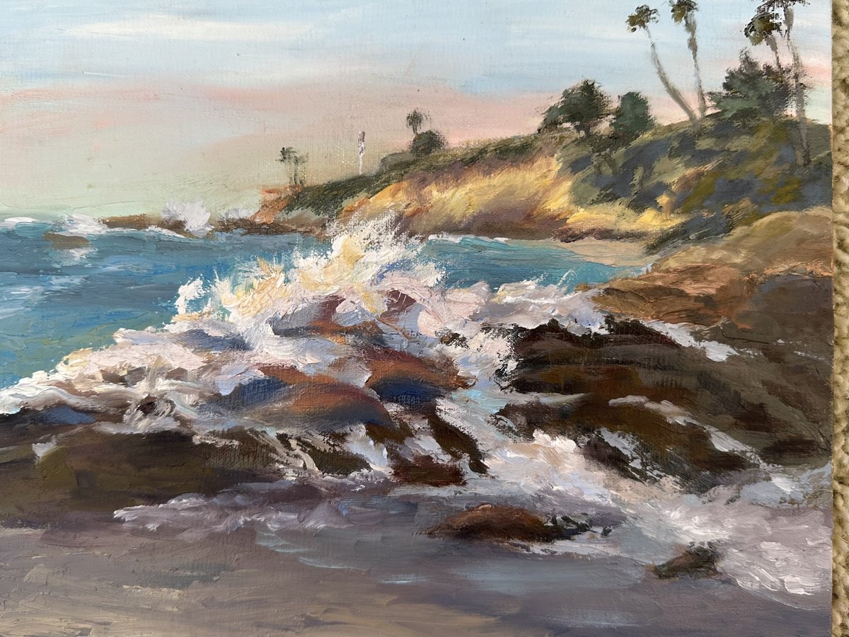 Impressionistic Landscape Oil Painting By Grace Diehl, 10 X 8, Looking North, Original Artwork