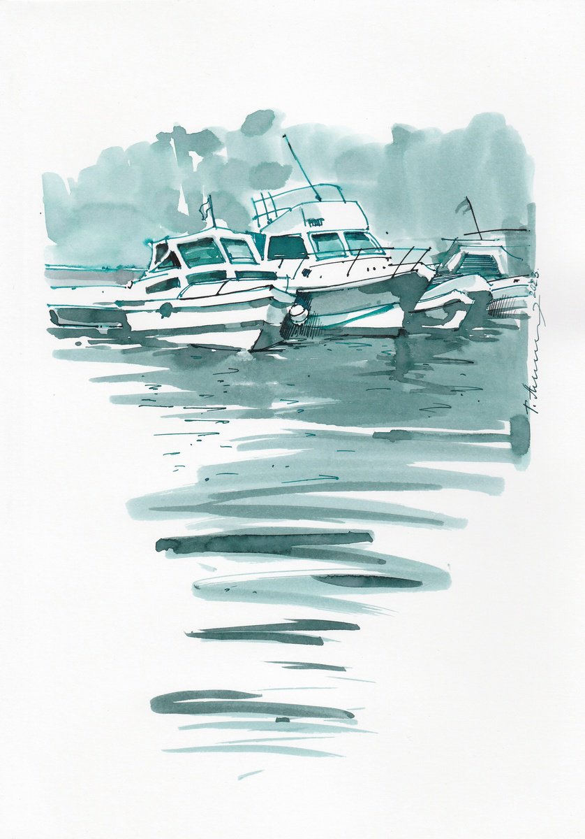 Boats at rest. by Tatiana Alekseeva