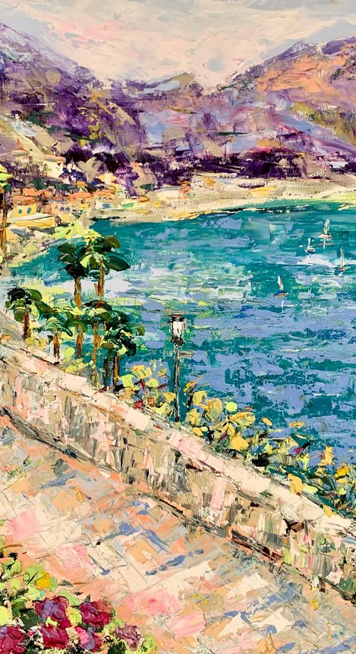 Bellagio promenade by lake Como by Vilma Gataveckienė