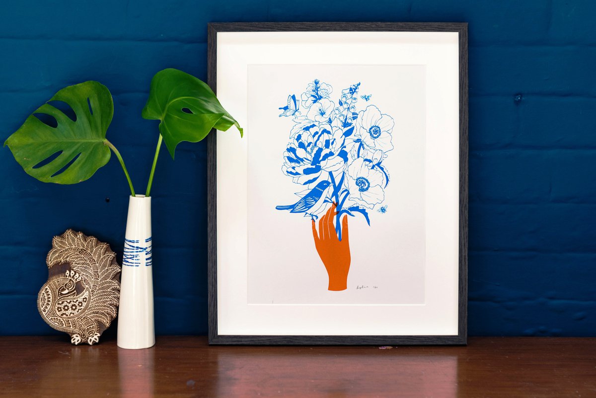 Summer in Bloom - A3 Silkscreen Botanical Art Print, Garden Botanical Poster