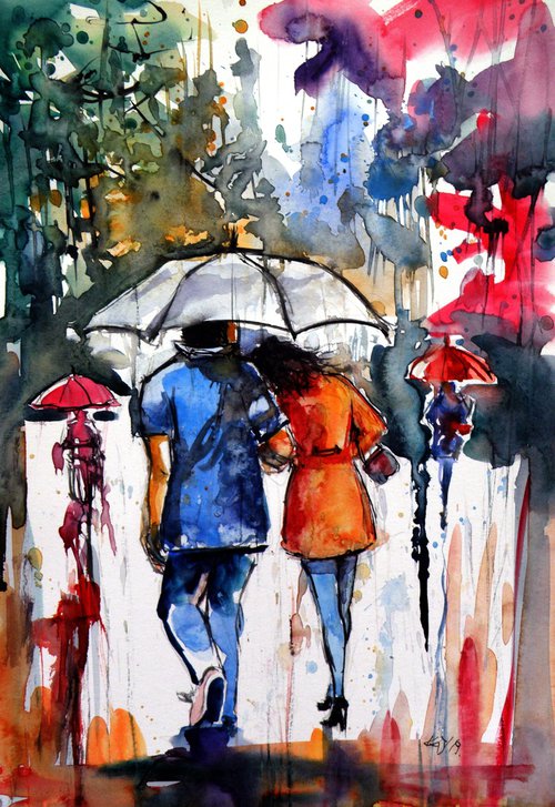 Walk in rain by Kovács Anna Brigitta