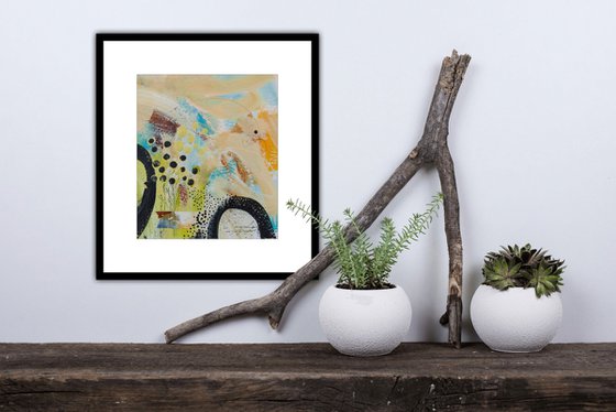 Poème No 4 - Original abstract painting on paper - One of a kind