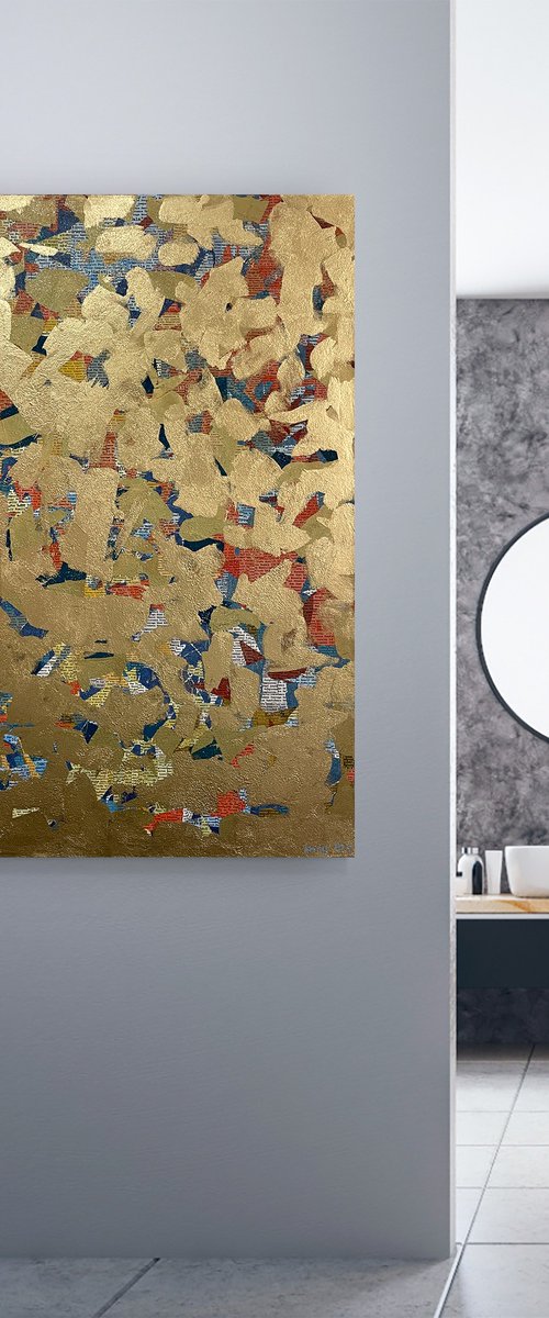 Wisdom One - 101cm squ - mixed media on canvas by George Hall