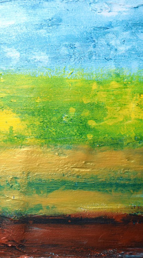 Western Abstract mixed medium abstract landscape by Stuart Wright