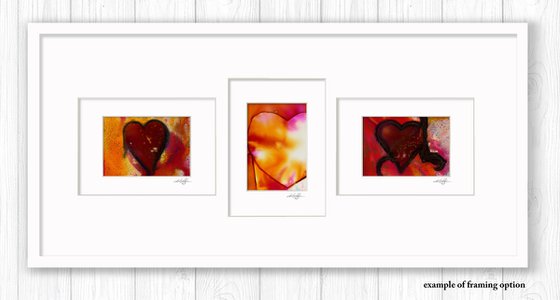 Heart Collection 33 - 3 Small Matted paintings by Kathy Morton Stanion