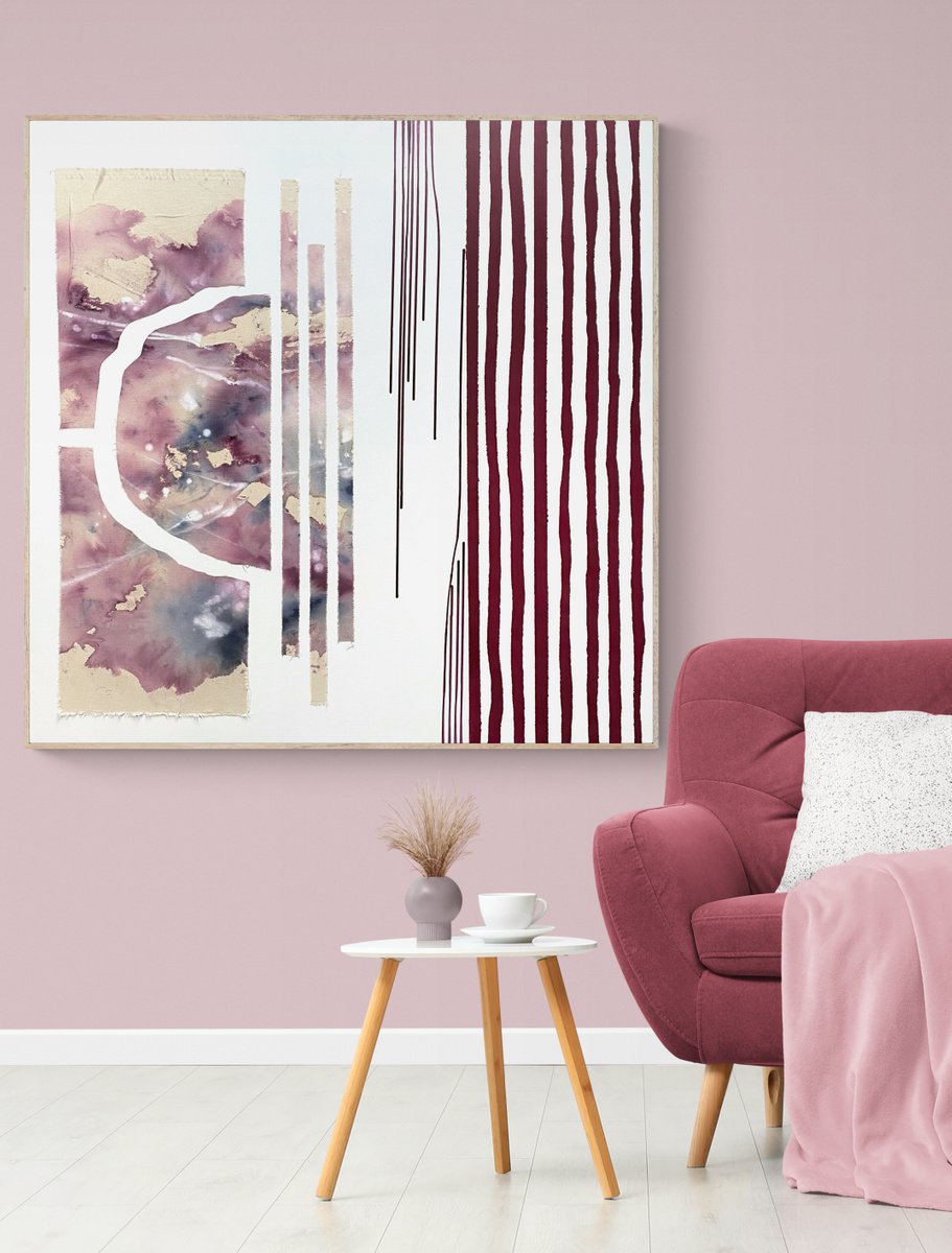 Abstract Painting By Cristina Dalla Valentina, 39 X 39, Resonances /8, Original Artwork