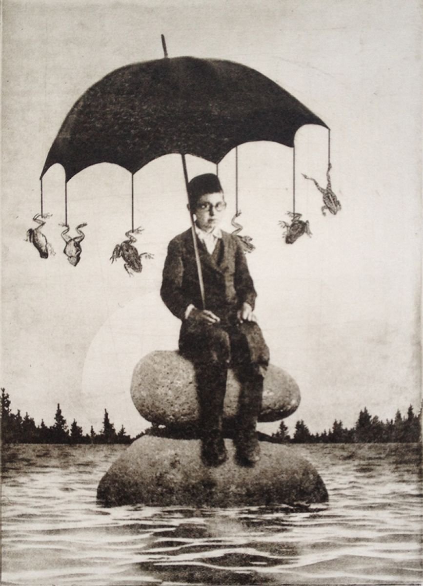 Portrait Etchings & Engravings By Jaco Putker, 8 X 11, The Boy And The Frogs, Original Artwork