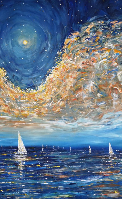 Early Moonlight Sailing D 1 by Peter Nottrott