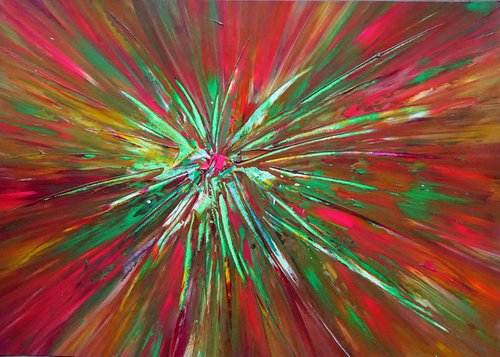 Green Neon Pink Explosion by Richard Vloemans