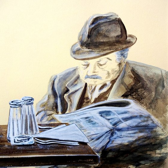 Newspaper Reader In The Café