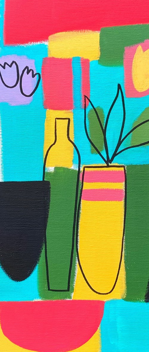 Still Life with Vases of Tulips by Jan Rippingham