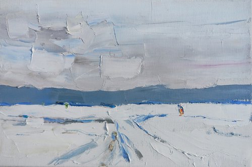 "village in winter " by Yehor Dulin