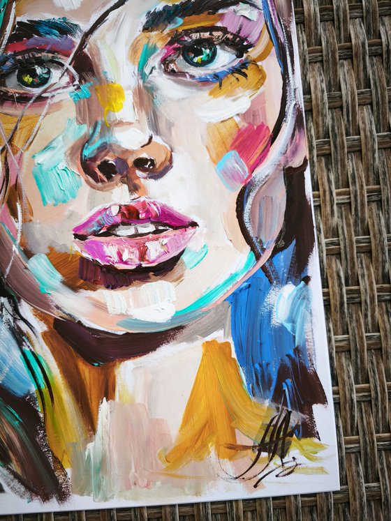 Portrait painting on canvas