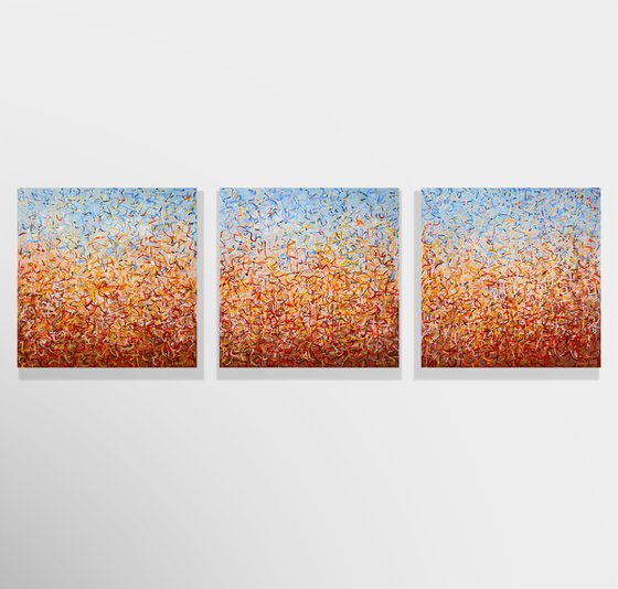 Outback Oondiri- Triptych- acrylic painting on canvas