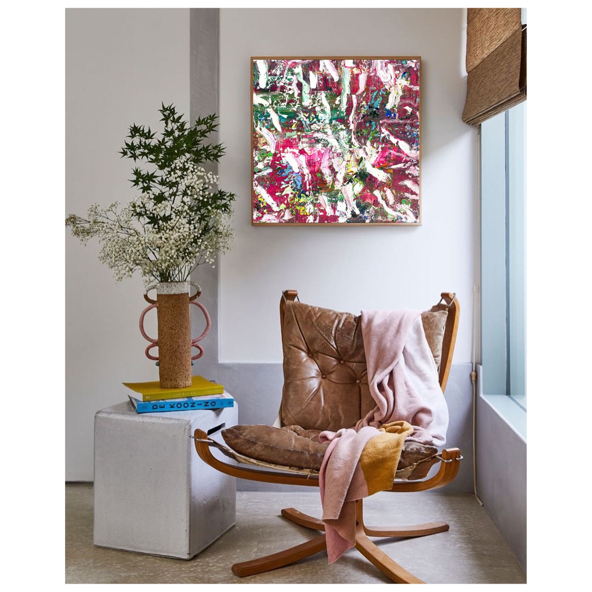 Expressive Oil Painting , A Million Petals By Maria Esmar, 20 X 20, Artwork For Sale On Artfinder