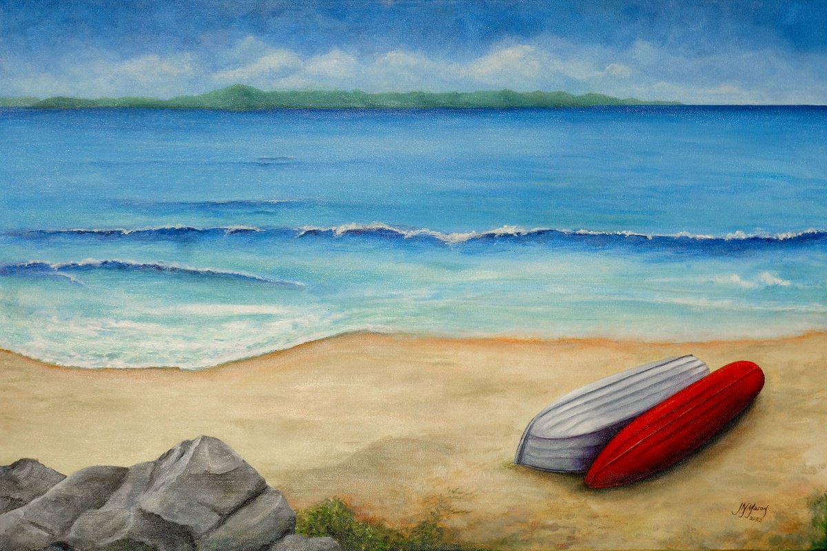 Beach Scene by John N Mason