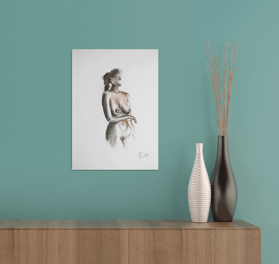 Nude in charcoal. 14. Black and white minimalistic female girl beauty body positive