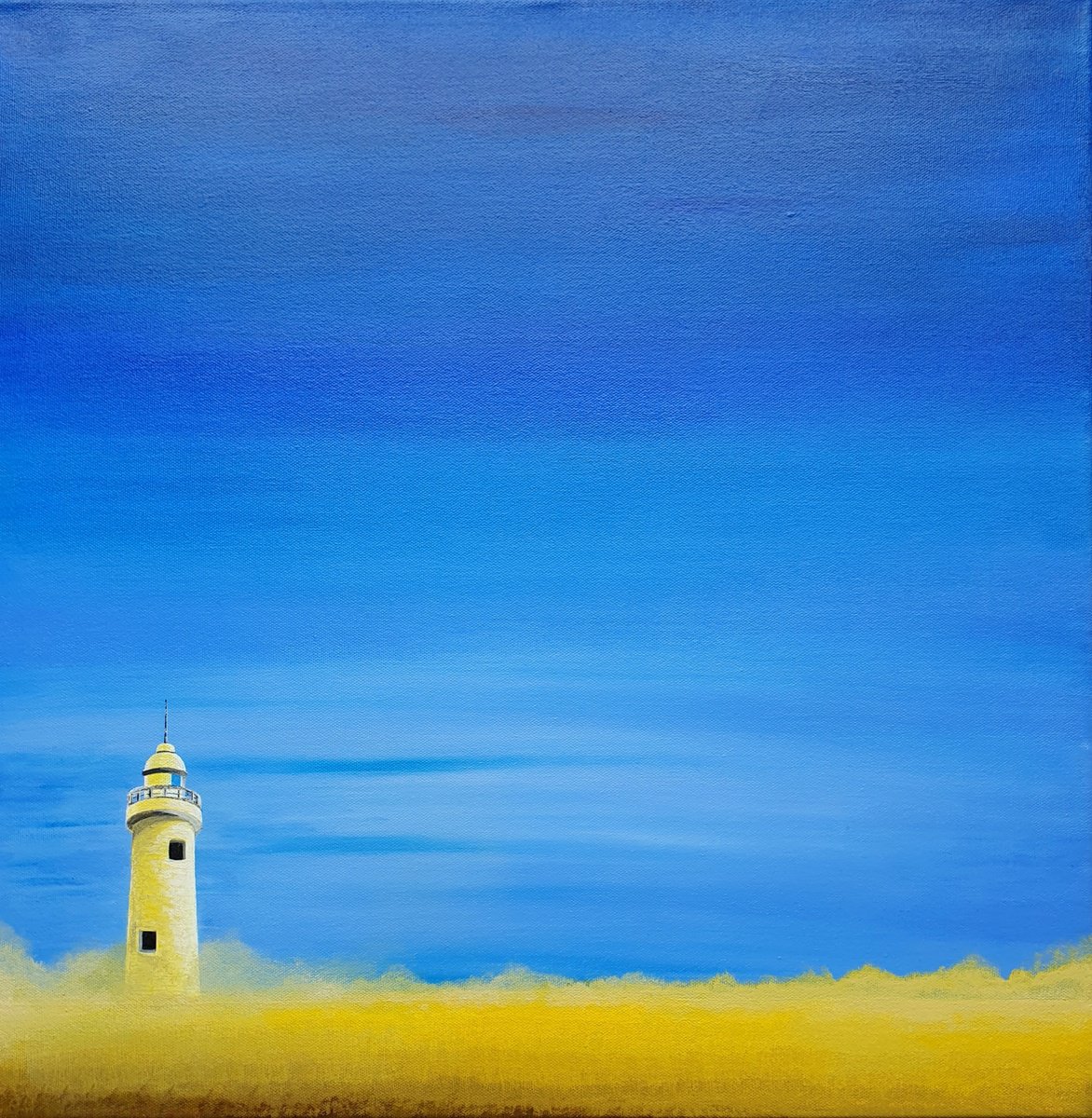 Lighthouse #5, 50x50cm, ready to hang by Silvija Horvat