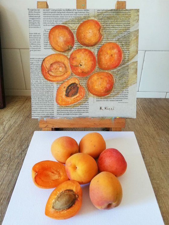 Apricots on Newspaper