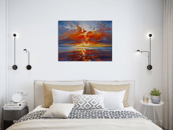 Fiery Glow Over the Silent Sea