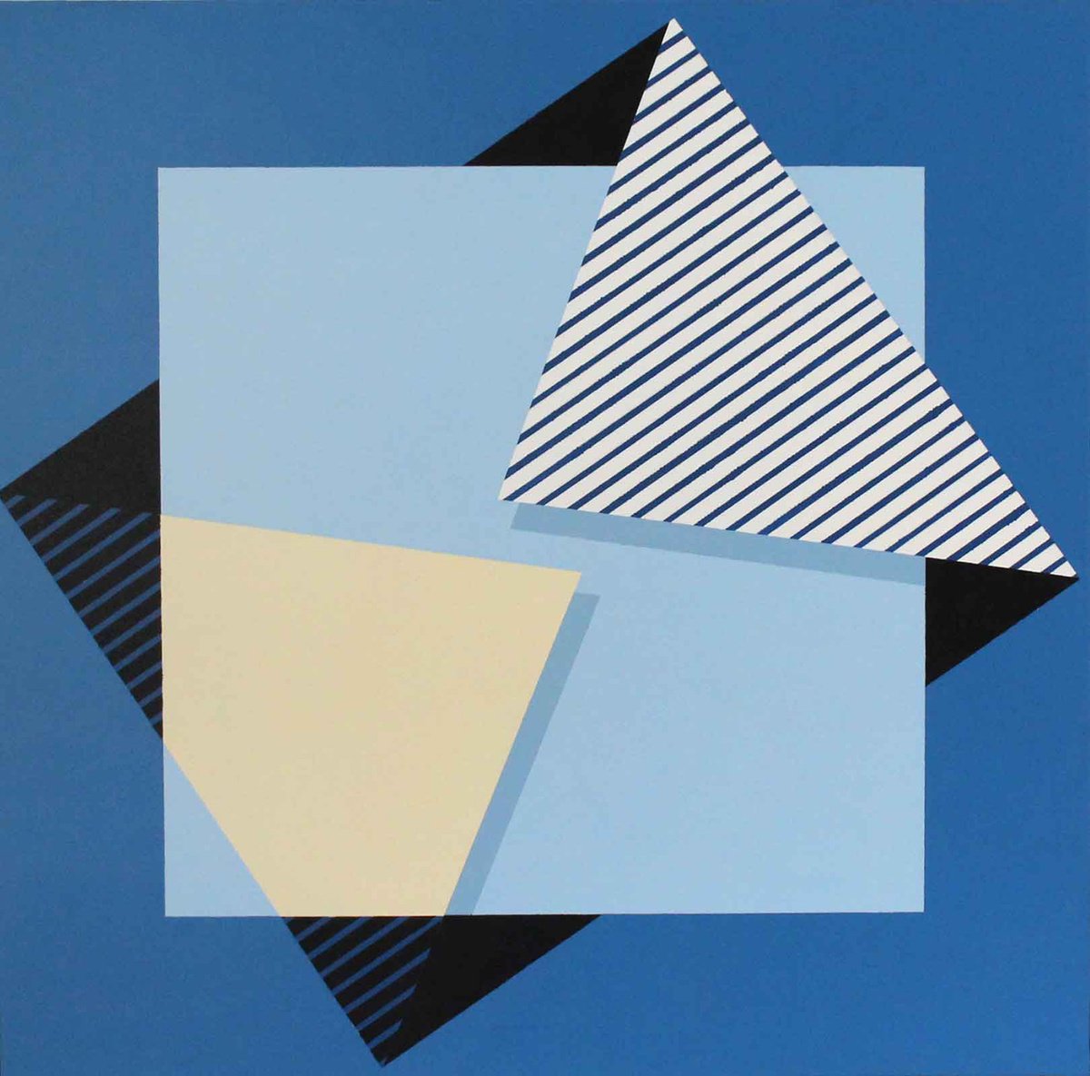 Geometric Abstract Acrylic Painting By Martin Singer, 20 X 20", Cr2P-15, Original Artwork