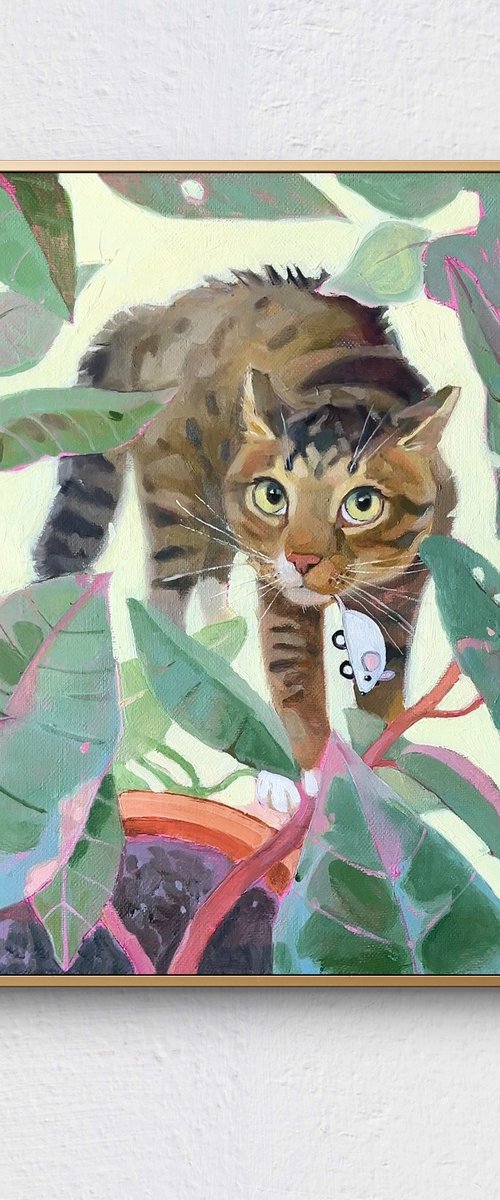 The cat in the jungle II by Alexandra Sergeeva