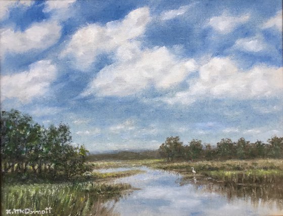 ROADSIDE VIEW GEORGETOWN SC - 11X14 oil