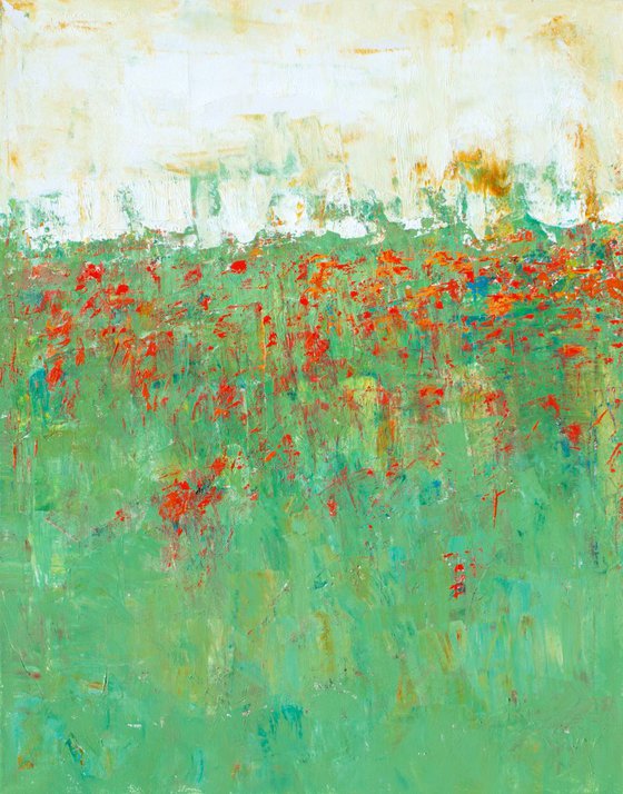 Poppy Field 24x30 inches