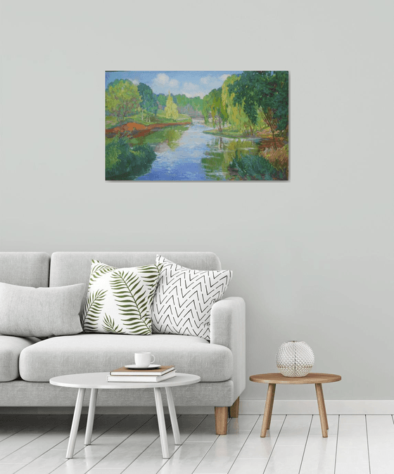 Willows over the river - Original oil painting (2016)