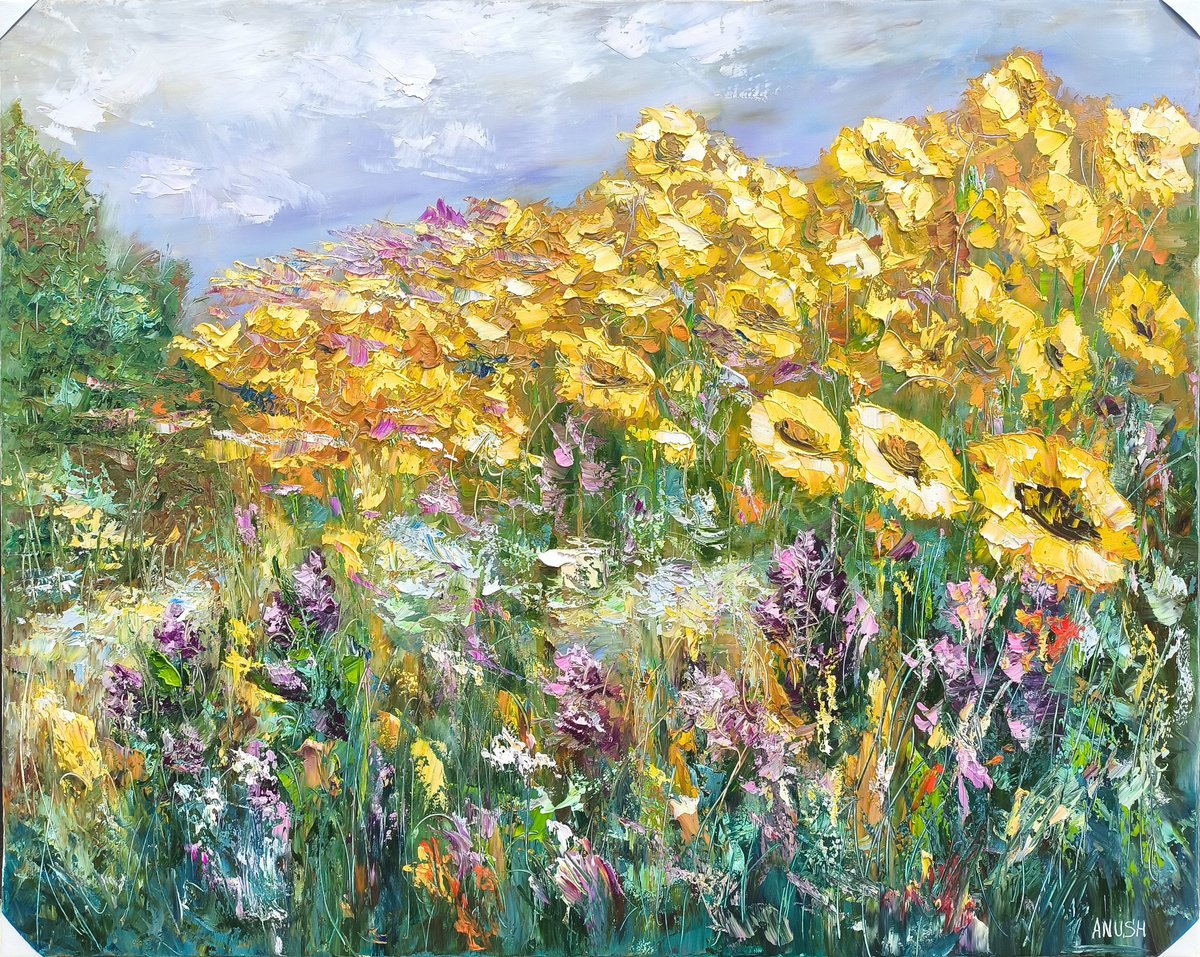 Where Wildflowers Reign By Anush Emiryan, 39 X 31, Artwork For Sale On Artfinder