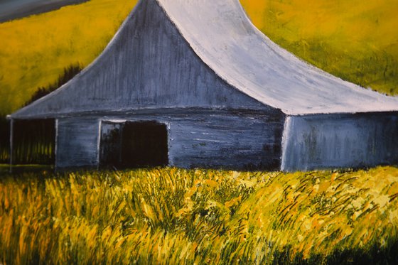 The Barn with yellows - Fields and Colors Series