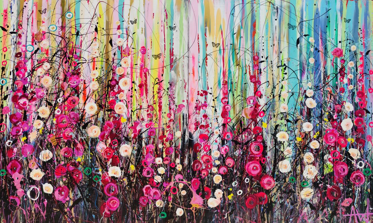 Foxgloves - Diptych by Angie Wright