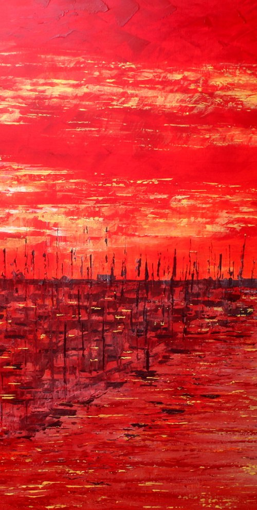 Lymington Harbour Sunset. by Paul J Best